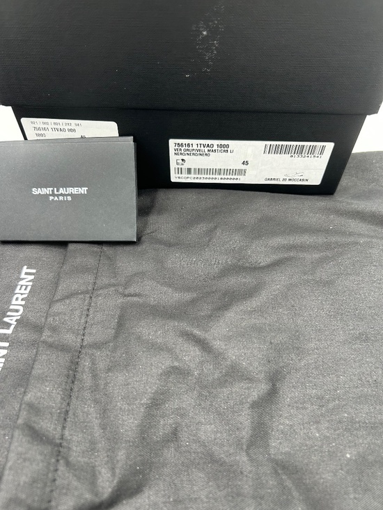 Men’s Saint Laurent patent/velvet loafers. Size 45/12 US.  Made in Italy. main image 8